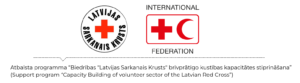 LOGO Biedrības Latvijas Sarkanais Krusts brīvprātīgo kustības kapacitātes stiprināšana