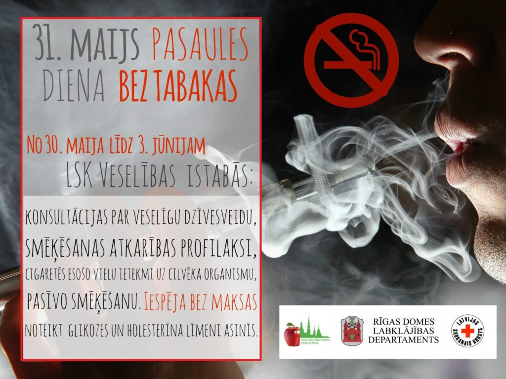 31. maijs - Pasaules diena bez tabakas